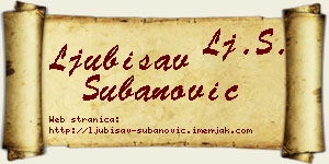 Ljubisav Subanović vizit kartica